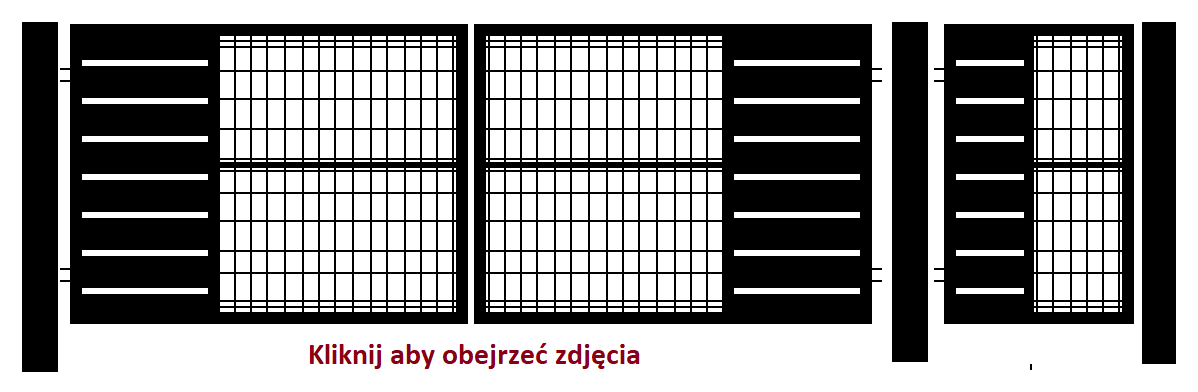 Brama dwuskrzydłowa panel 3D mieszana